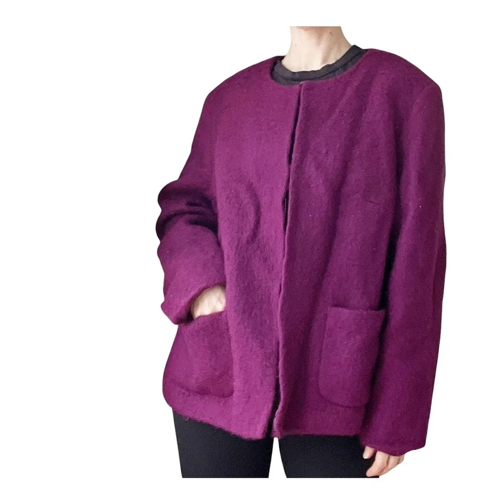 Josephine Chaus vintage mohair short jacket purple XL - Picture 7 of 7